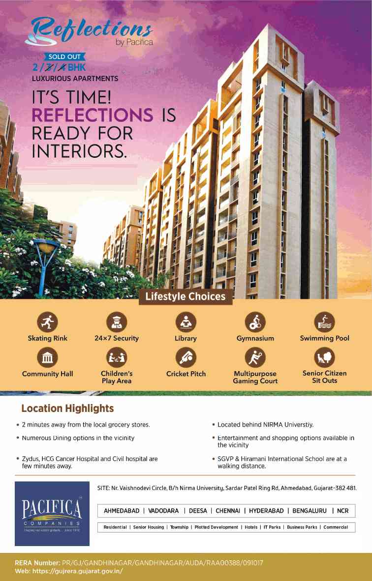 Get lifestyle choices by residing at Pacifica Reflections in Ahmedabad